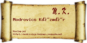 Modrovics Kázmér névjegykártya